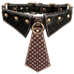 Coleira com Gravata, Detalhes de Rebites e Gui de Corrente - LoveToy Rebellion Reign Collar | Tamanho Único