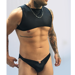 Conjunto Cueca Sex Mais e Mini Cropped em Cirrê - SD Clothing | Tamanho Único