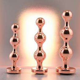Conjunto de Plug Anal Cromado com 3 Tamanhos Diferentes, Pequeno, Médio e Grande - Gender X Gold Digger Set