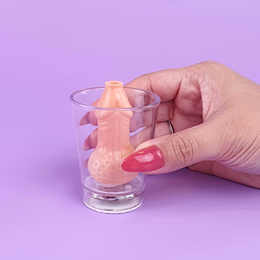 Copo Shot com Mini Pênis e Pisca Pisca - FestaChic