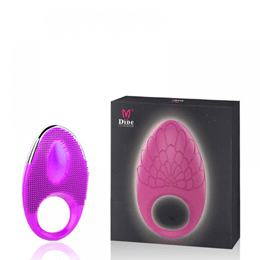 Foto 1 do produto Dibe - Anel Peniano Recarregável em Soft Touch com 6 Modos de Vibrações e Saliências Estimuladoras - 9 x 3 cm | Cor: Roxo