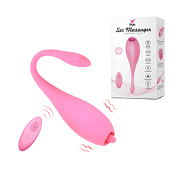 Vibrador Estimulador de Clítoris Recarregável, Feito em Silicone com 7 Modos de Vibrações e Controle Remoto sem Fio - Dibe Sex Massager Alisa | 22,5 x 3,7 cm