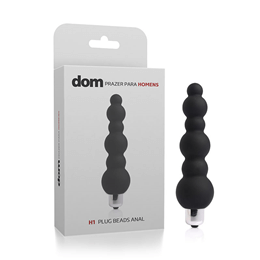 Plug Anal Escalonado em Elastômero com Única Vibração - Dom H1 Beads | 13,7 x 3,5 cm