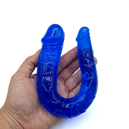 Prótese Dupla com Veias Massageadoras e Glande Saliente nas Duas Extremidades - Double Dong | 28,8 x 3,3 cm | Disponível em 5 Cores
