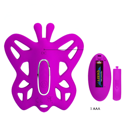 Foto 5 do produto Estimulador Clitoriano em Forma de Borboleta com Mini Pênis, 12 Modos de Vibração e Controle Remoto sem Fio - Pretty Love | Disponível em 2 Cores