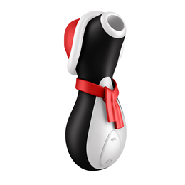 Estimulador Sugador Clitoriano em Silicone com 11 Modos de Vibração e Recarregável - Satisfyer Penguin Holiday Edition | 12,5 x 4,6 cm