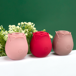 Estimulador Clitoriano em Silicone com Formato de Rosa, 10 Modos de Pulsação e Recarregável - Exclusiva Rose | 6,6 x 5,9 cm | Disponível em 3 Cores
