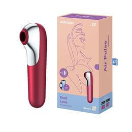 Foto 6 do produto Estimulador Clitoriano e Vibrador Recarregável em Silicone com 11 Modos de Sucção e Vibração - Satisfyer Dual Love