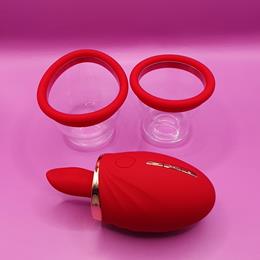 Estimulador de Clitóris em Formato de Língua com 6 Modos de Vibração e Sucção, Recarregável - Realov Adoramor Magic Tongue Pleasure