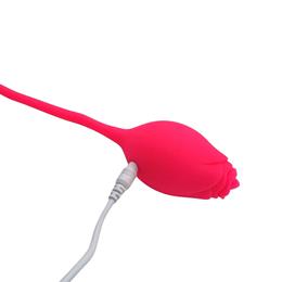 Foto 4 do produto Estimulador de Clitóris Recarregável no Formato de Rosa com 10 Movimentos de Língua e Controle Remoto Sem Fio - Pink Rose | 6,5 x 3,8 cm