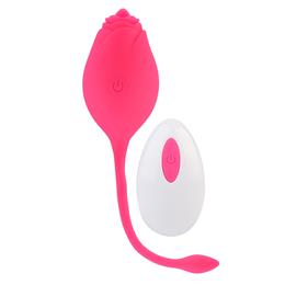 Foto 2 do produto Estimulador de Clitóris Recarregável no Formato de Rosa com 10 Movimentos de Língua e Controle Remoto Sem Fio - Pink Rose | 6,5 x 3,8 cm