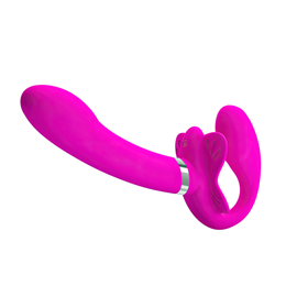 Vibrador Strap On Duplo com Duplo Motor, 12 Modos de Vibração e Carregamento Via Cabo USB - Pretty Love Valerie | 11,6 x 3,2 cm