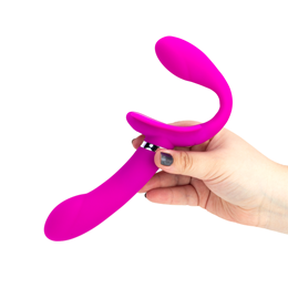 Vibrador Strap On Duplo com Duplo Motor, 12 Modos de Vibração e Carregamento Via Cabo USB - Pretty Love Valerie | 11,6 x 3,2 cm