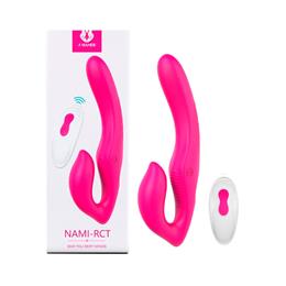 Estimulador com Penetrador Strap-on em Silicone com 9 Modos de Vibração com Controle Remoto Sem Fio, Recarregável - S-Hande Nami-RCT | 15 x 3,3 cm | Disponível em 2 Cores