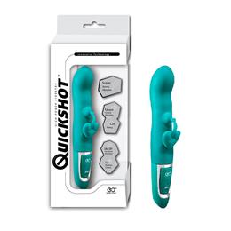 Estimulador de Ponto G e de Clítoris Recarregável em Silicone com 10 Modos de Vibrações e Nódulo Massageador - QuickShot High Power Vibration | 22,5 x 3,5 cm | Disponível em 3 Cores