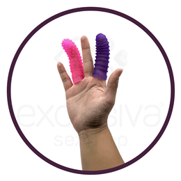 Estimulator G - Conjunto de Duas Capas Para Dedo com Texturas Estimuladoras - 7,5 x 2,5 cm