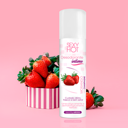 Desodorante Íntimo com Aroma de Morango com Champagne em Aerossol - Eva Cosméticos | 166 ml