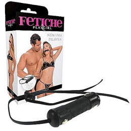 Fetiche Playgirl - Mordaça em Couro Sintético com Tiras Ajustáveis
