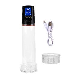 Foto 3 do produto Bomba Peniana Elétrica com Monitor Digital Recarregável e 2 Anéis em Silicone - Penis Pump II | 19 x 5,8 cm | Disponivel em 2 Cores