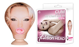 Cabeça Inflável com 1 Orifício Penetrável e Ventosa - Fuktion Head Inflatable | 12 x 5 cm