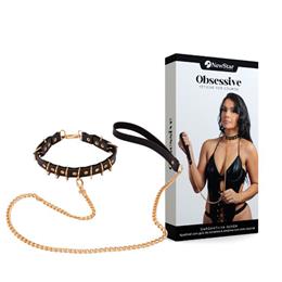 Gargantilha Queen Gold com Guia e Correntes Douradas | New Star Couros