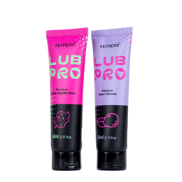 Gel Lubrificante Íntimo Beijável com Aloe Vera - Feitiços LubPro Premium | 60ml | Disponível em 2 Sabores