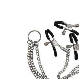 Grampos para Mamilos e Clitóris com Correntes e Presilhas Ajustáveis