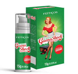 Gel Beijável Lubrificante com Efeito Vibratório, Aroma e Sabor de Guaraná - Guara Shock | 15g