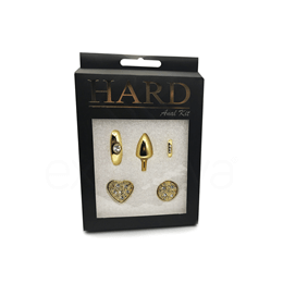 Plug Anal ''M'' em Forma de Cone com 4 Alças Removíveis e Detalhes de Joias - Hard Anal Kit | 6,4 x 3,2 cm | Disponível em 2 Cores