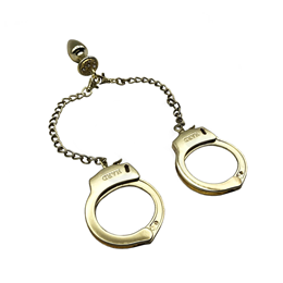 Foto 5 do produto Par de Algemas em Metal com Chave de Segurança e Plug Anal "P" com Detalhes de Pedras Cravejadas - HARD | 6 x 2,6 cm | Disponível em 3 Cores
