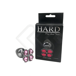 Plug Anal "P" em Metal com Joias na Base em Formato de Trevo - Hard | 5,7 x 2,6 cm | Disponível em 5 Cores
