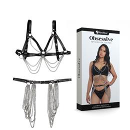 Harness com Cinto Nefertite Gold de Correntes Prateadas- New Star Couros
