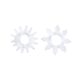 Anel Peniano em Silicone com Texturas Estimuladoras - Hot Flowers | 2 Unidades