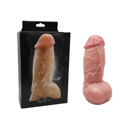 Prótese Peniana Avantajada em PVC Atóxico com Escroto - InNamorata Royal N°38 | 12,4 x 6,3 cm