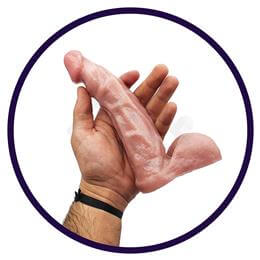 Prótese Peniana Curvada em Silicone com Glande Definida, Veias Salientes e Escroto - InNamorata Royal N°40 - 16,1 x 3,6 cm