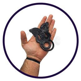 Anel Peniano Duplo em Forma de Borboleta para Pênis e Escroto com Texturas Estimuladoras - Innamorata Sex Night | 5,4 x 4,1 cm | 3,2 x 1,9 cm
