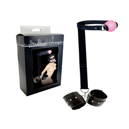 Kit Gag Ball com Algemas Ajustáveis, Mordaça em Nylon e Venda em Couro Ecológico - InNamorata Sex Night | Disponível em 8 Cores