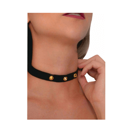 Coleira Feminina em Couro Ecológico com Detalhes em Spike Médio e Trava de Segurança - InNamorata Sexy Night Choker Spike