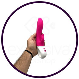 Vibrador de Ponto G com Sugador de Clitóris e Mamilos em Silicone com 9 Modos de Vibração - Intt Toys Tornado - 13 x 3,5 cm