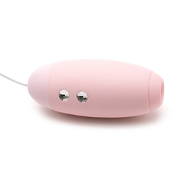 Foto 3 do produto Vibrador Duplo em Silicone com 3 Intensidades de Sucção, 10 Modos de Vibração e Recarregável via USB - Kistoy Miss VV | Cor: Rosa Claro