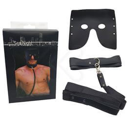 Kit com Coleira, Guia e Mascara Black - InNamorata Sex Night