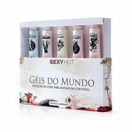 Kit de Géis para Massagem Corporal Inspirado nas Diversas Culturas - Sexy Hot Géis do Mundo - 5 Unidades | 8g