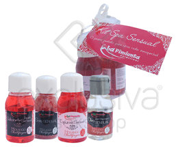 Kit Spa Sensual com Sabonete Líquido, Óleo Para Massagem, Sal Espumante e Espuma Para Banho | 90 ML e 35 G | Aroma: Morango com Champagne