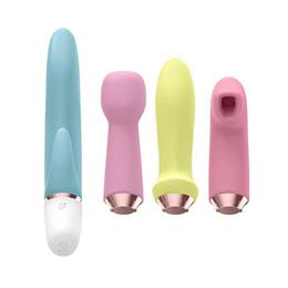 Foto 9 do produto Kit Vibratório com 4 Itens em Silicone Macio, Base Removível, Bateria de Íon de Lítio e À Prova d'Água - Satisfyer Marvelous Four