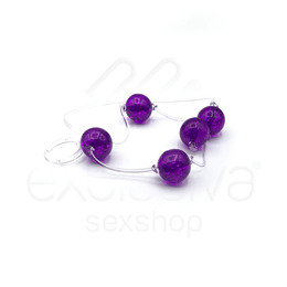 La Pimienta - Colar Tailandês com 5 Bolinhas e Cordão de Segurança Transparente | Cor: Roxo