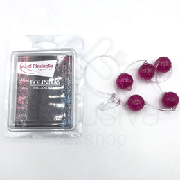 La Pimienta - Colar Tailandês com 5 Bolinhas e Cordão de Segurança Transparente | Cor: Pink