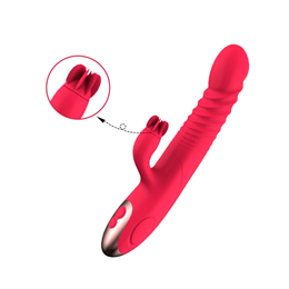 Vibrador Estimulador Ponto G e Clítoris Recarregável com Rotações e 8 Modos de Vibração - Libo Rabbit Vibrator | 13,6 x 3,5 cm