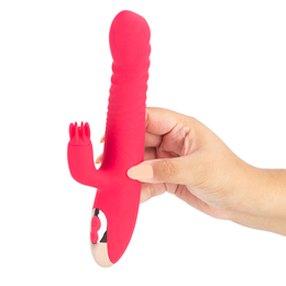 Vibrador Estimulador Ponto G e Clítoris Recarregável com Rotações e 8 Modos de Vibração - Libo Rabbit Vibrator | 13,6 x 3,5 cm