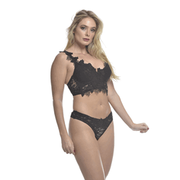 Lingerie Flor da Rosa - Conjunto em Rendão e Guipir | Disponível em 5 Tamanhos e 5 Cores