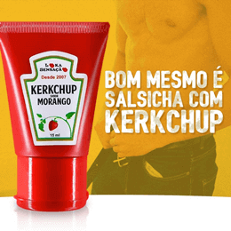 Gel lubrificante Beijável com Sabor de Morango 15 ml - Loka Sensação Kerkchup